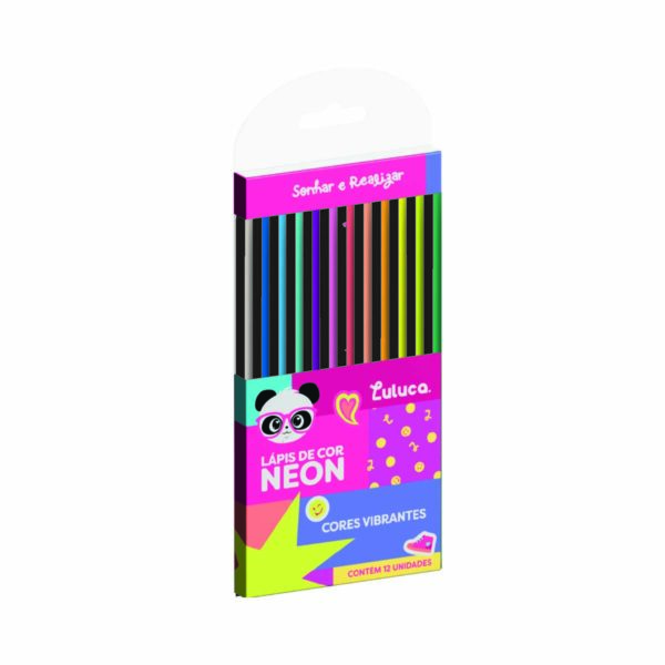 Lápis Madeira Sextavado c/12 und Cores Neon Oficial Luluca - LU1204