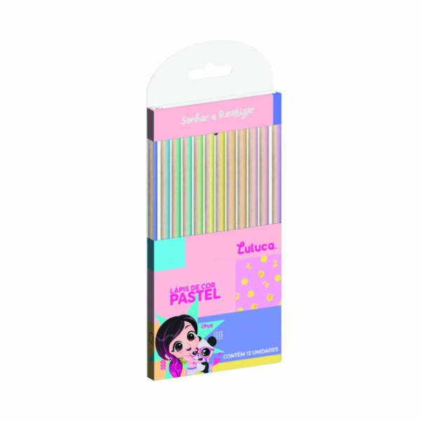 Lápis Madeira  Sextavado c/12 und Cores Pastel Oficial Luluca - LU1205