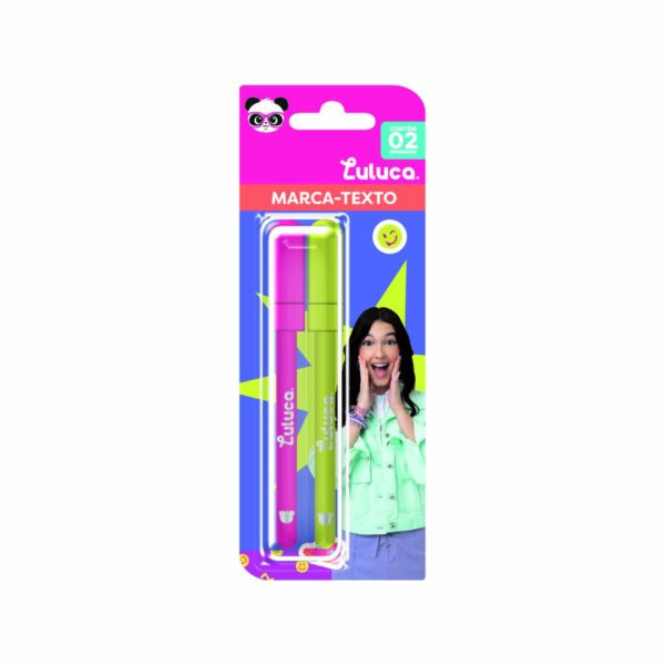 Marca Texto Amarelo/Rosa Blister c/2 und Oficial Luluca - LU1401