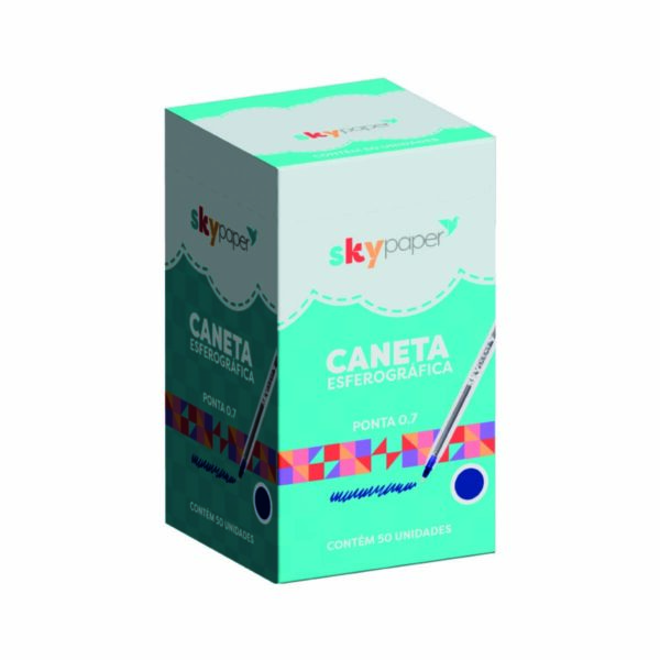 Caneta Esferográfica 0.7 Azul Display c/50 und  Oficial SkyPaper - SK0401
