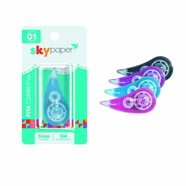 Corretivo Fita 5 mm x 5m Blister c/1 und Oficial SkyPaper - SK0605