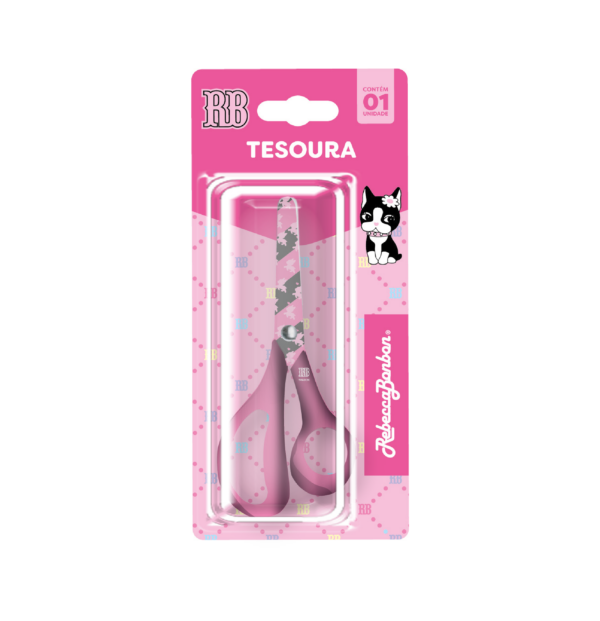 Tesoura Escolar 13,5cm  Blister c/1 und Oficial Rebecca Bonbon - RB1801