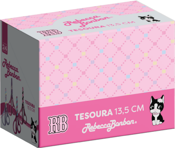 Tesoura Escolar 13,5cm  Blister c/24 und Oficial Rebecca Bonbon - RB1802