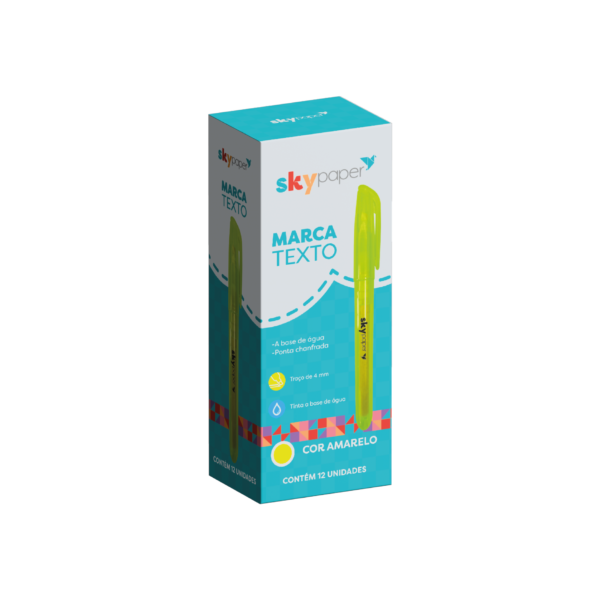 Marca Texto Amarelo Display c/12 Oficial SkyPaper - SK1401
