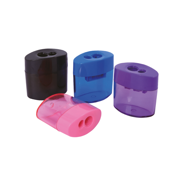 Apontador Duplo Oval c/ Depósito Sortido Blister  c/1 und Oficial SkyPaper - SK0106